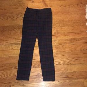 Zara Plaid High Waisted Pants
